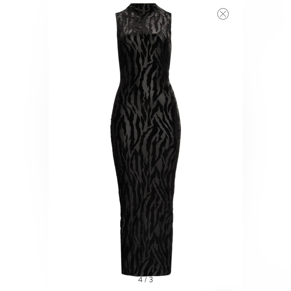 Naked Wardrobe Black Zebra Midi Dress